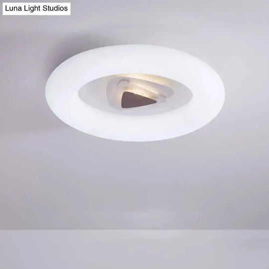 Contemporary Acrylic Led Ceiling Flush Mount Light For Living Room - Oval/Triangle/Round Shapes