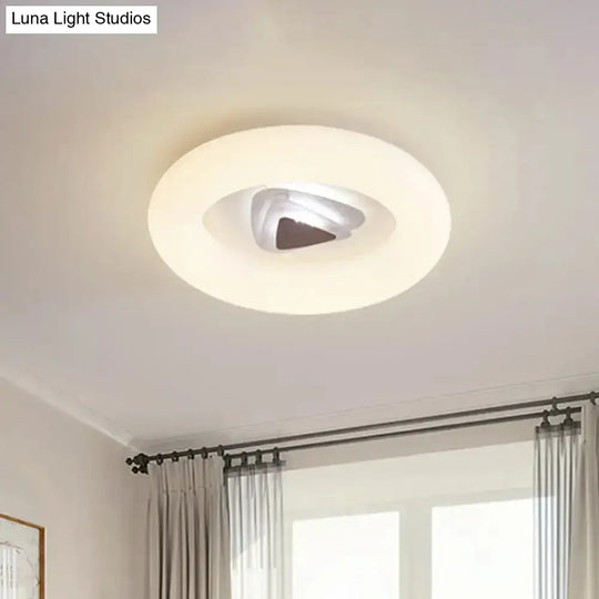 Contemporary Acrylic Led Ceiling Flush Mount Light For Living Room - Oval/Triangle/Round Shapes