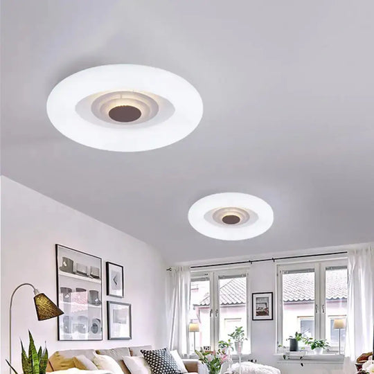 Contemporary Acrylic Led Ceiling Flush Mount Light For Living Room - Oval/Triangle/Round Shapes