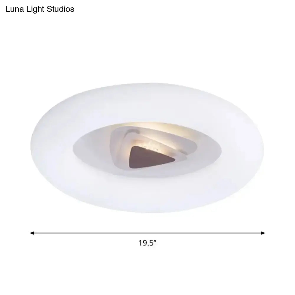 Contemporary Acrylic Led Ceiling Flush Mount Light For Living Room - Oval/Triangle/Round Shapes