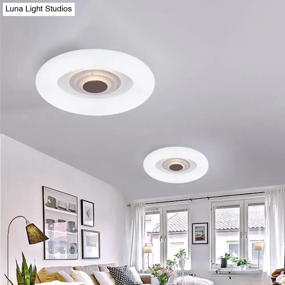 Contemporary Acrylic Led Ceiling Flush Mount Light For Living Room - Oval/Triangle/Round Shapes