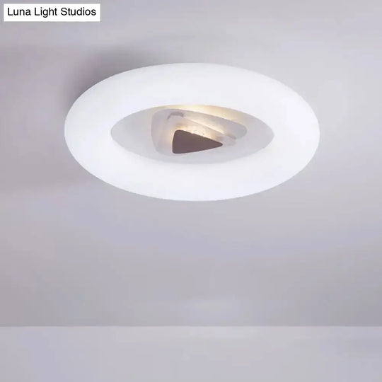 Contemporary Acrylic Led Ceiling Flush Mount Light For Living Room - Oval/Triangle/Round Shapes