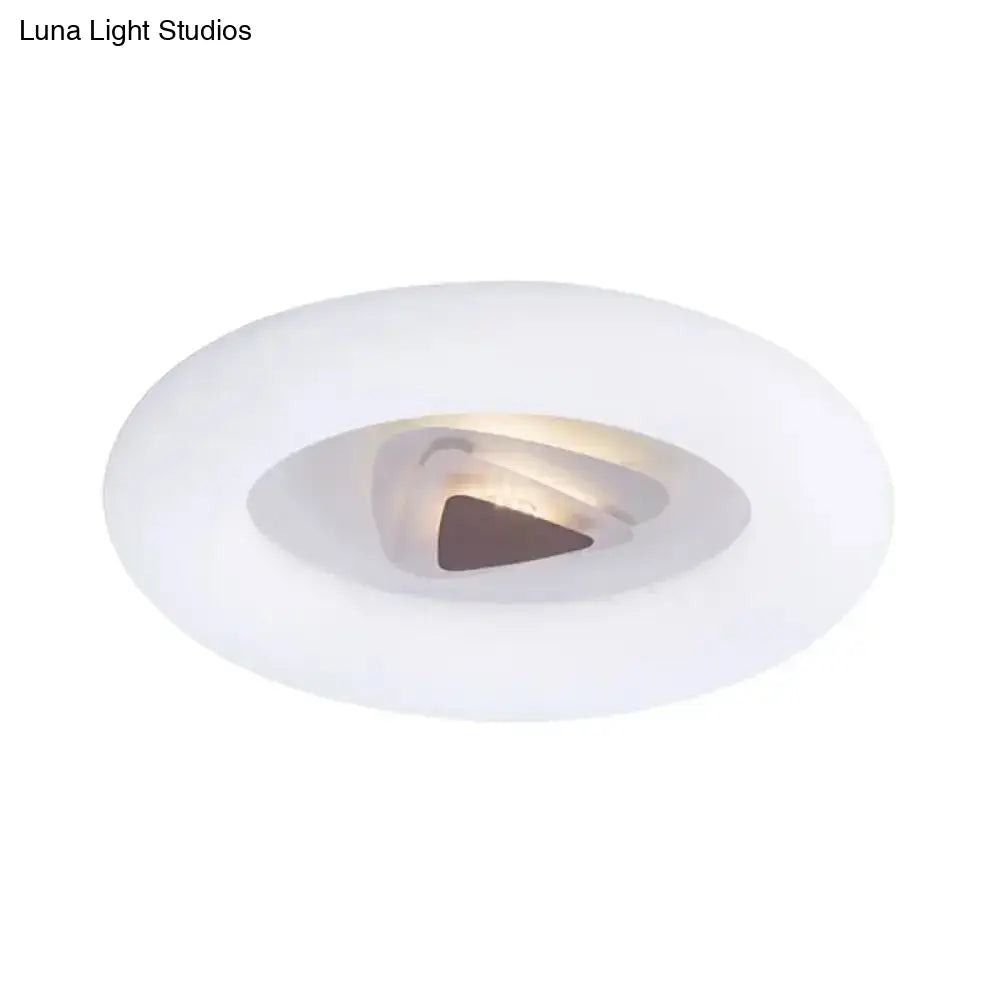 Contemporary Acrylic Led Ceiling Flush Mount Light For Living Room - Oval/Triangle/Round Shapes