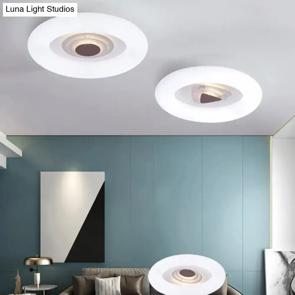 Contemporary Acrylic Led Ceiling Flush Mount Light For Living Room - Oval/Triangle/Round Shapes