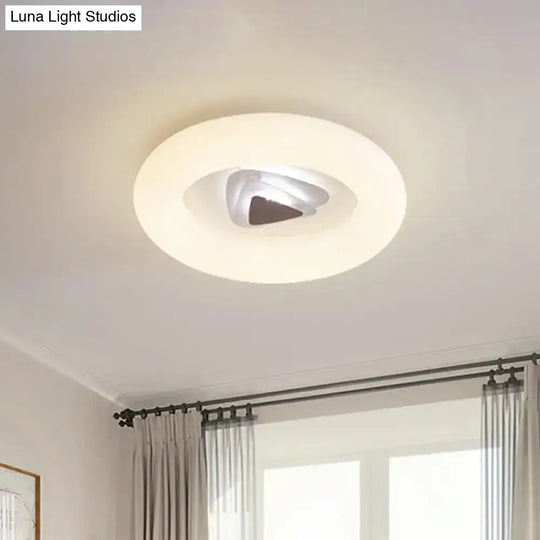 Contemporary Acrylic Led Ceiling Flush Mount Light For Living Room - Oval/Triangle/Round Shapes