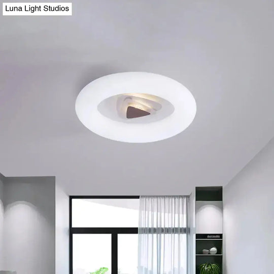 Contemporary Acrylic Led Ceiling Flush Mount Light For Living Room - Oval/Triangle/Round Shapes