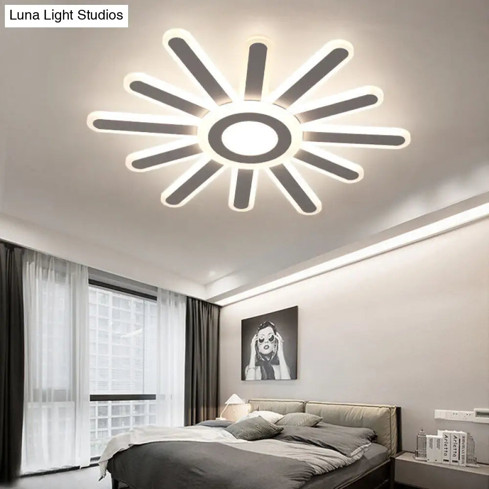 Contemporary Acrylic Led Ceiling Lamp In White For Study Room Hallway / 23.5 Warm