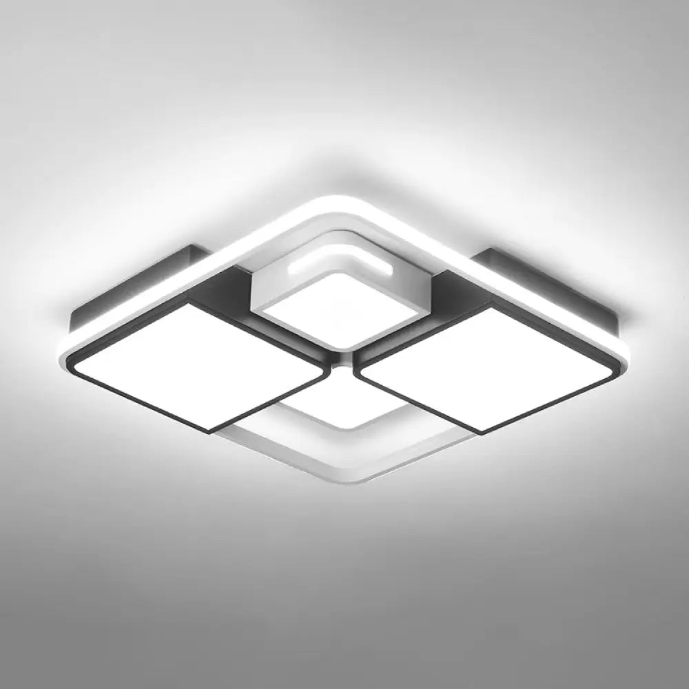 Contemporary Acrylic Led Ceiling Light For Living Room In Black - White White / 23.5’