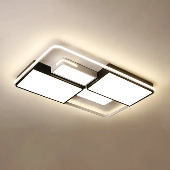 Contemporary Acrylic Led Ceiling Light For Living Room In Black - White White / 35.5’ Third Gear