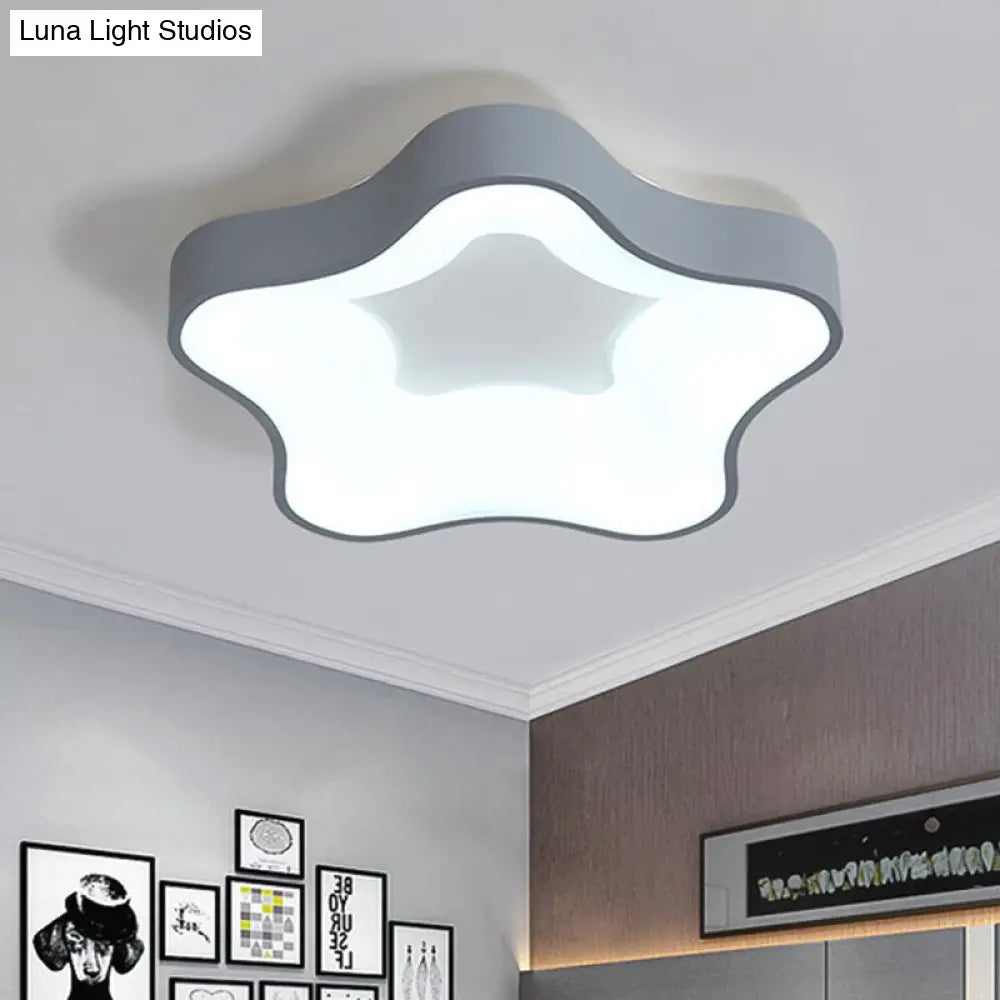 Contemporary Acrylic Led Ceiling Spotlight In White/Grey For Starry Bedroom Grey