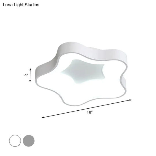 Contemporary Acrylic Led Ceiling Spotlight In White/Grey For Starry Bedroom