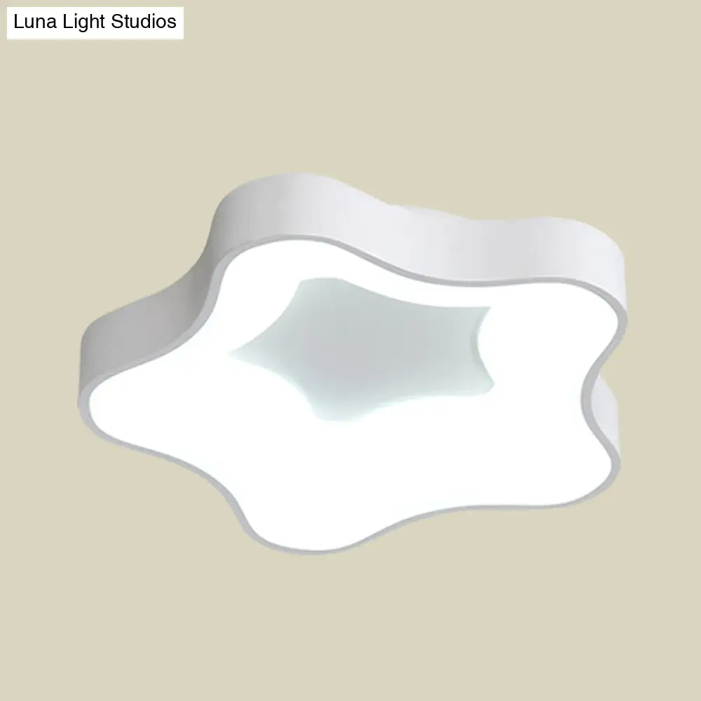 Contemporary Acrylic Led Ceiling Spotlight In White/Grey For Starry Bedroom