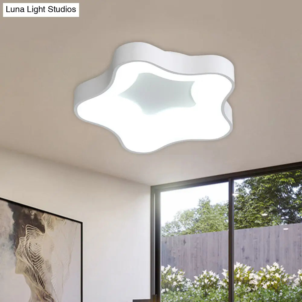 Contemporary Acrylic Led Ceiling Spotlight In White/Grey For Starry Bedroom White