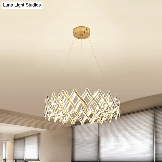 Contemporary Acrylic Led Chandelier With Warm/White Light For Dining Room In Chrome/Gold - 31.5/23.5