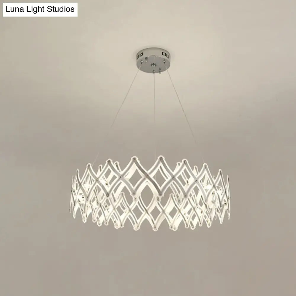 Contemporary Acrylic Led Chandelier With Warm/White Light For Dining Room In Chrome/Gold - 31.5/23.5