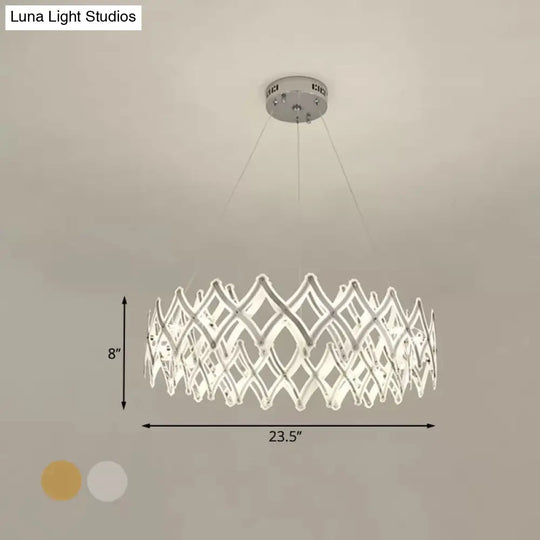 Contemporary Acrylic Led Chandelier With Warm/White Light For Dining Room In Chrome/Gold - 31.5/23.5