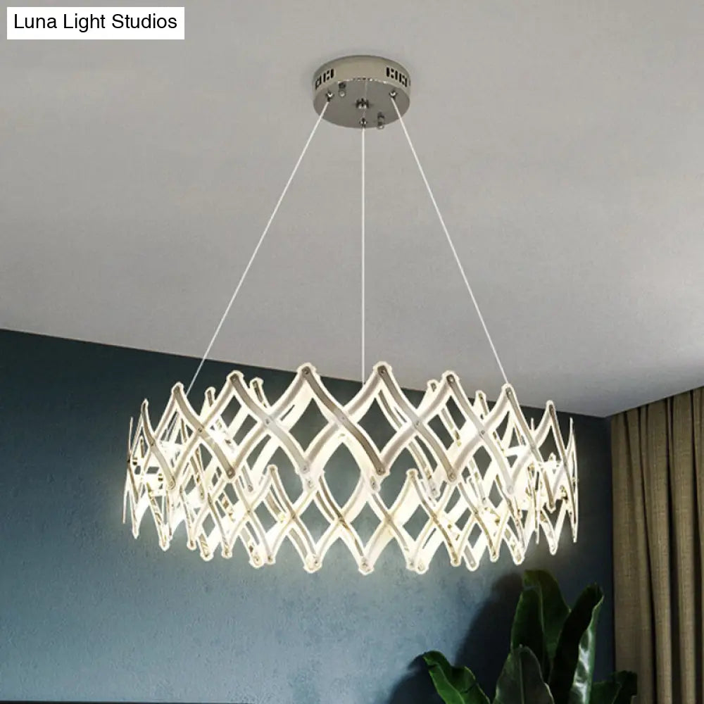 Contemporary Acrylic Led Chandelier With Warm/White Light For Dining Room In Chrome/Gold - 31.5/23.5