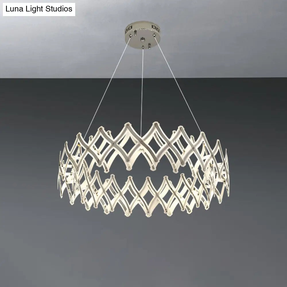 Contemporary Acrylic Led Chandelier With Warm/White Light For Dining Room In Chrome/Gold - 31.5/23.5