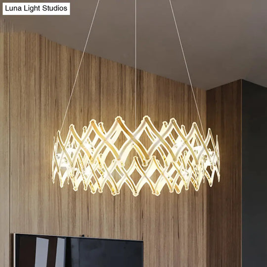 Contemporary Acrylic Led Chandelier With Warm/White Light For Dining Room In Chrome/Gold - 31.5/23.5