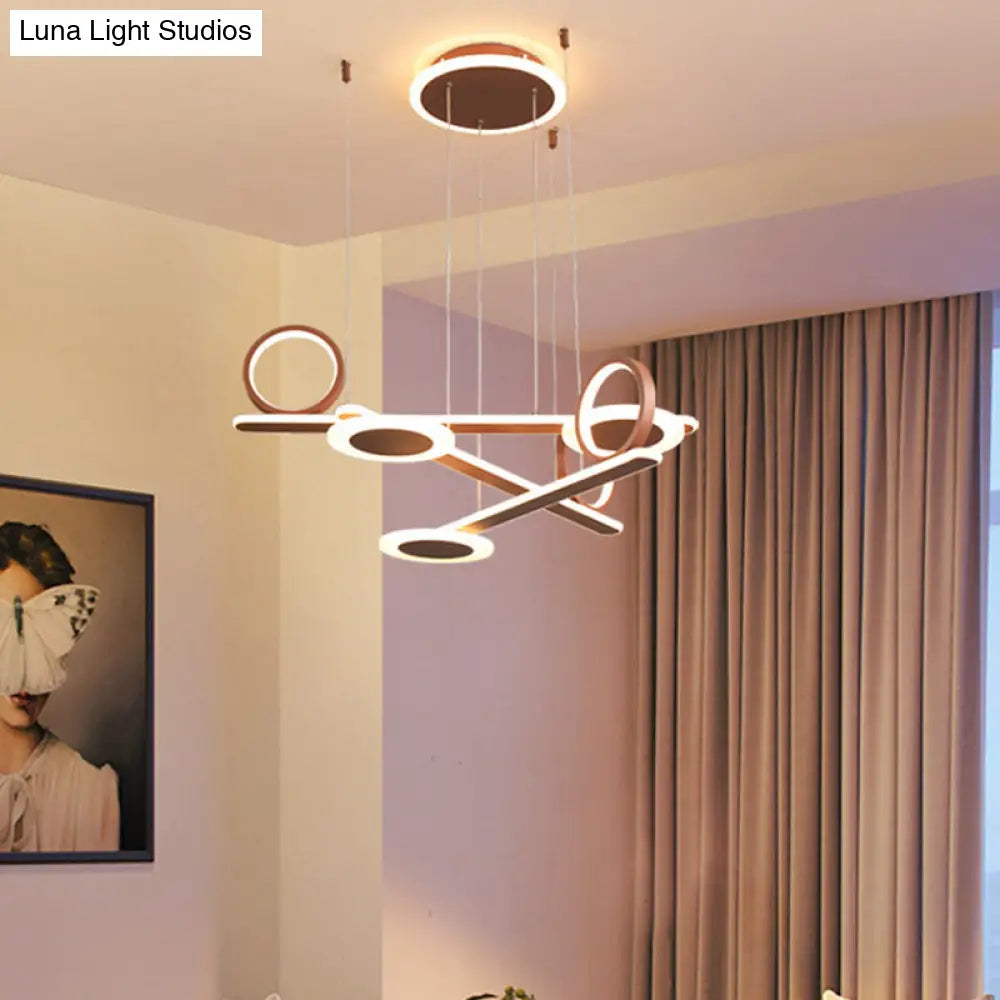 Contemporary Led Chandelier - Coffee Ring Pendant In Warm/White 31.5/39 Wide / 31.5 Warm