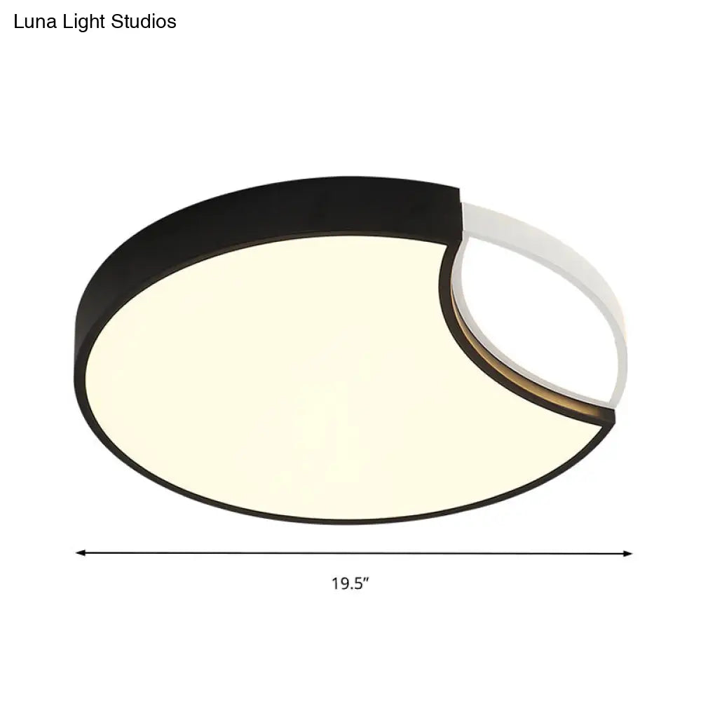 Contemporary Acrylic Led Circle Flush Mount Ceiling Light In Black - Warm White Neutral 16/19.5 Wide