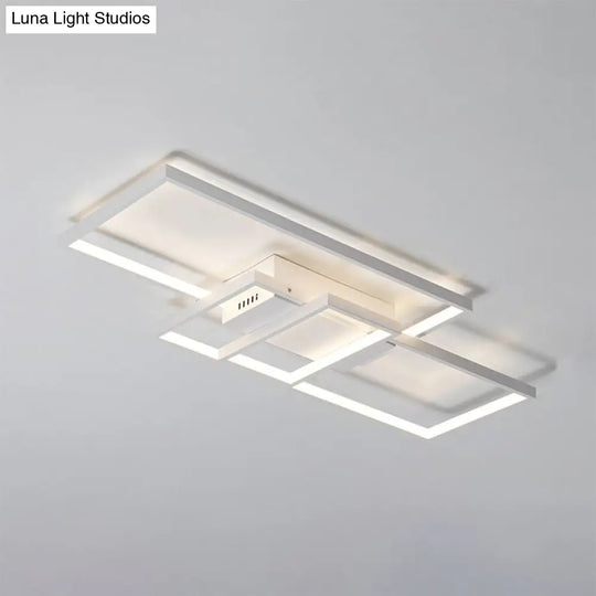 Contemporary Acrylic Led Flush Ceiling Light - 33.5’/41’ Wide Flushmount Lighting In