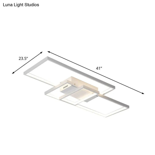 Contemporary Acrylic Led Flush Ceiling Light - 33.5’/41’ Wide Flushmount Lighting In