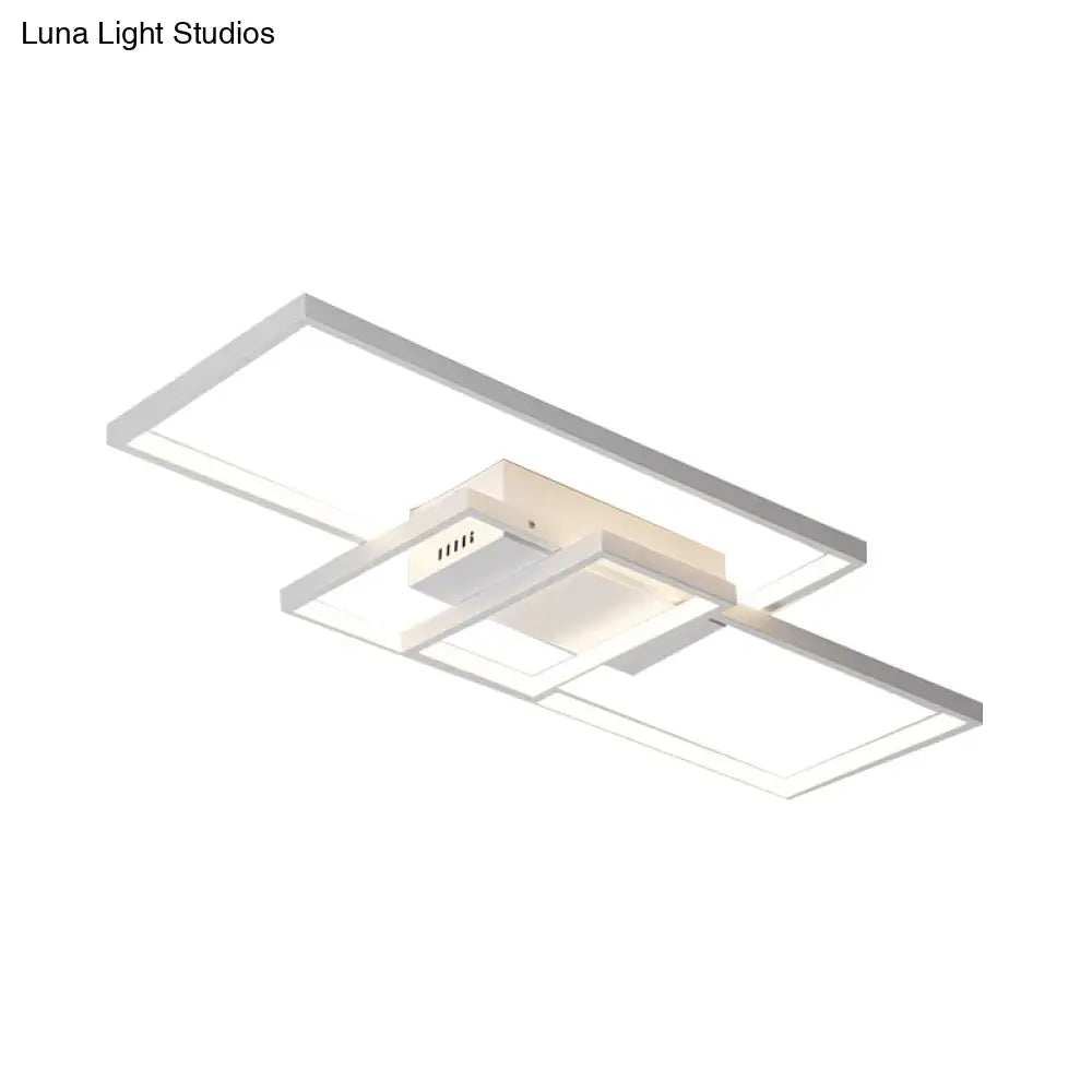 Contemporary Acrylic Led Flush Ceiling Light - 33.5’/41’ Wide Flushmount Lighting In