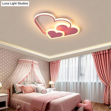 Contemporary Acrylic Led Flush Ceiling Light Fixture - Loving Heart Design For Bedrooms