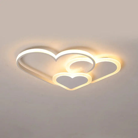 Contemporary Acrylic Led Flush Ceiling Light Fixture - Loving Heart Design For Bedrooms White /