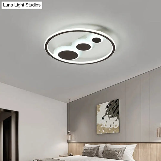 Contemporary Acrylic Led Flush Light - Coffee Round Ceiling Mounted 18.5/23 Wide Warm & White Remote