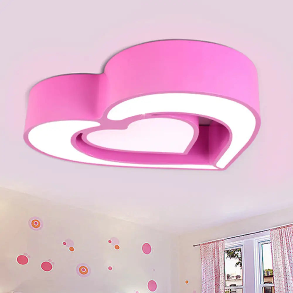 Contemporary Acrylic Led Flush Mount Ceiling Light For Bedroom - Loving Heart Design