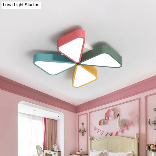 Contemporary Acrylic Led Flush Mount Light In White For Kids Bedroom / B