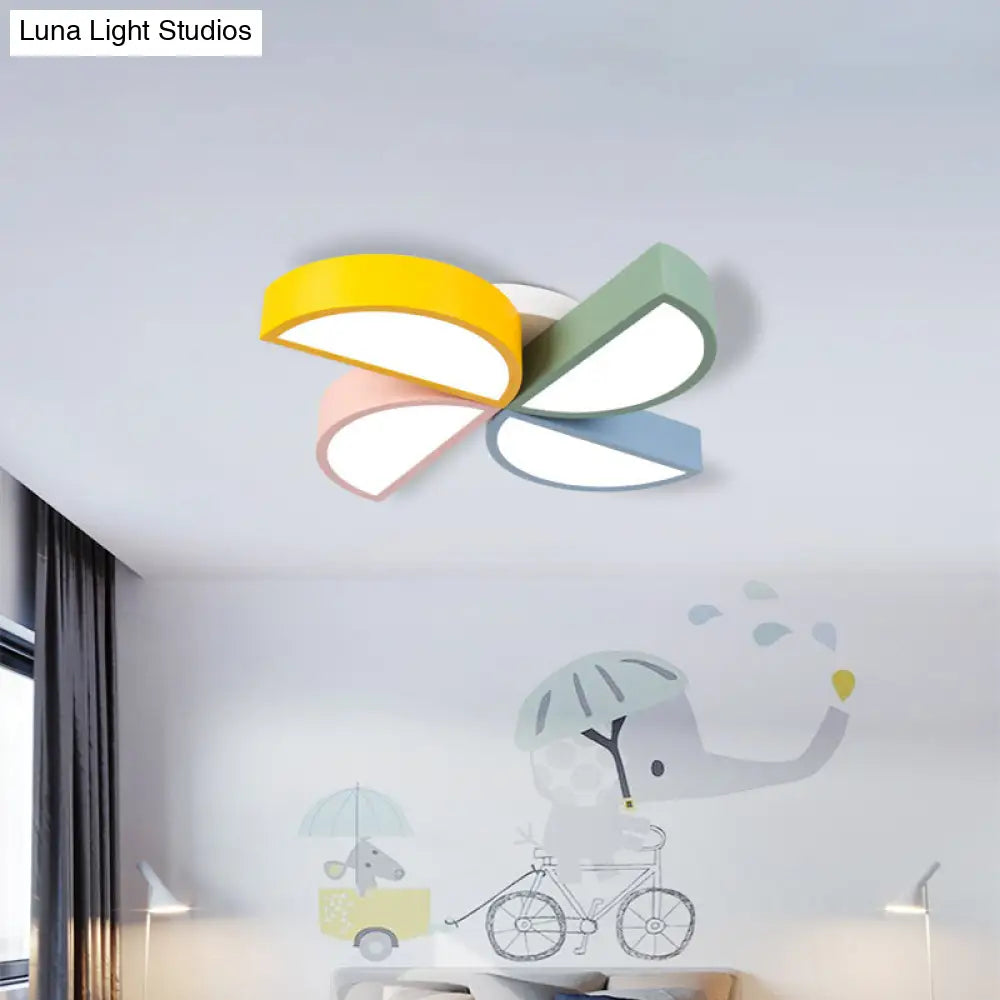 Contemporary Acrylic Led Flush Mount Light In White For Kids Bedroom