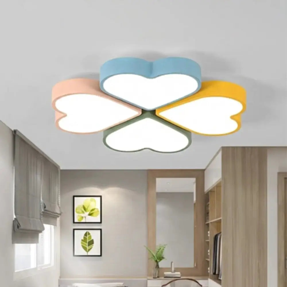 Contemporary Acrylic Led Flush Mount Light In White For Kids’ Bedroom / C