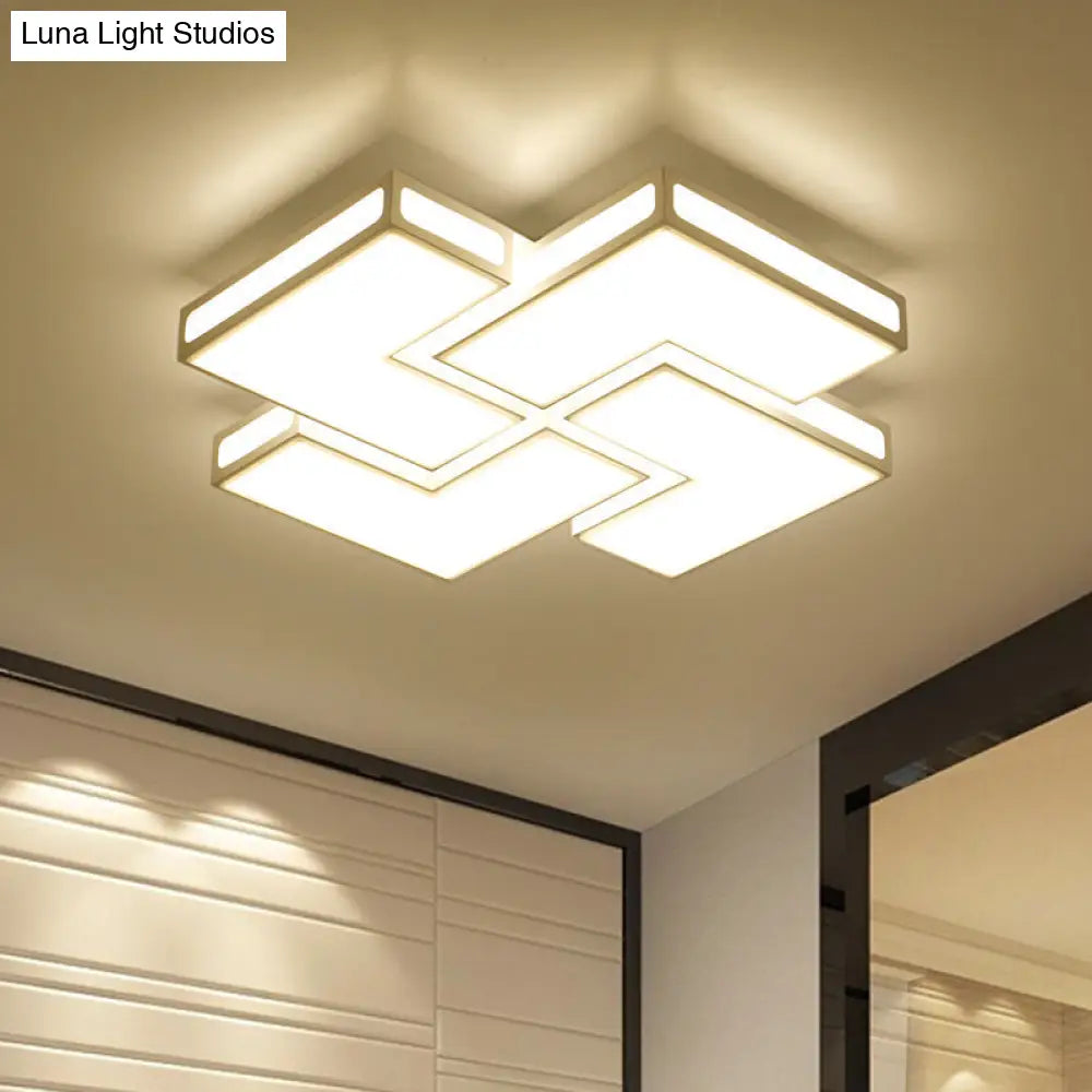 Contemporary Acrylic Led Flushmount For Adult Bedroom In White/Black