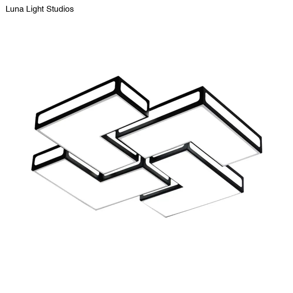 Contemporary Acrylic Led Flushmount For Adult Bedroom In White/Black