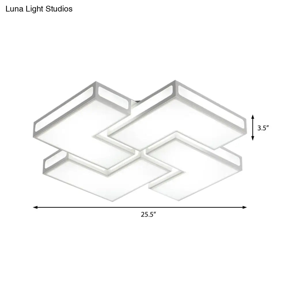 Contemporary Acrylic Led Flushmount For Adult Bedroom In White/Black