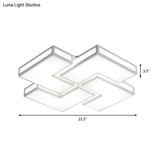 Contemporary Acrylic Led Flushmount For Adult Bedroom In White/Black