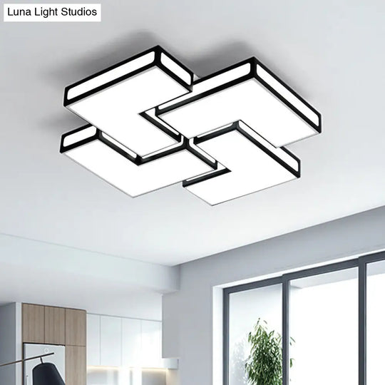 Contemporary Acrylic Led Flushmount For Adult Bedroom In White/Black Black / 21.5 White