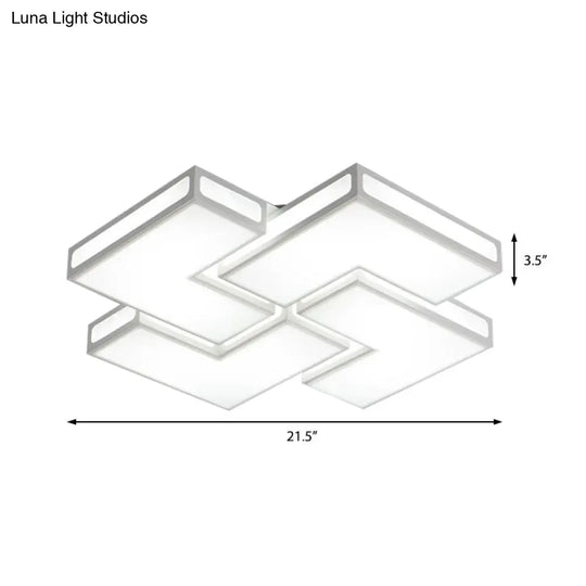 Contemporary Acrylic Led Flushmount For Adult Bedroom In White/Black