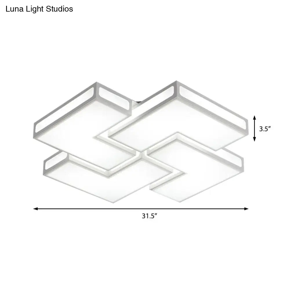 Contemporary Acrylic Led Flushmount For Adult Bedroom In White/Black