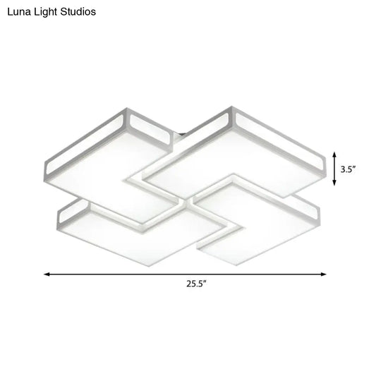 Contemporary Acrylic Led Flushmount For Adult Bedroom In White/Black