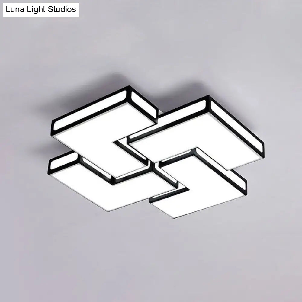 Contemporary Acrylic Led Flushmount For Adult Bedroom In White/Black