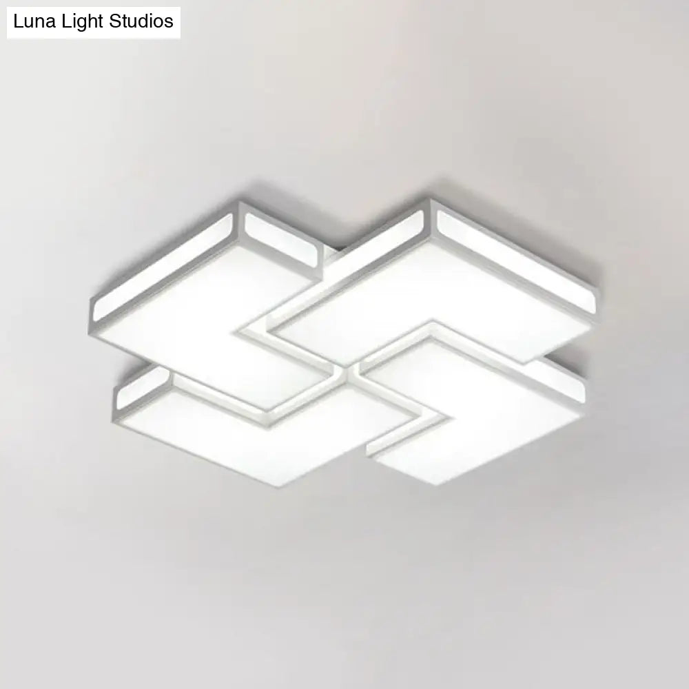 Contemporary Acrylic Led Flushmount For Adult Bedroom In White/Black