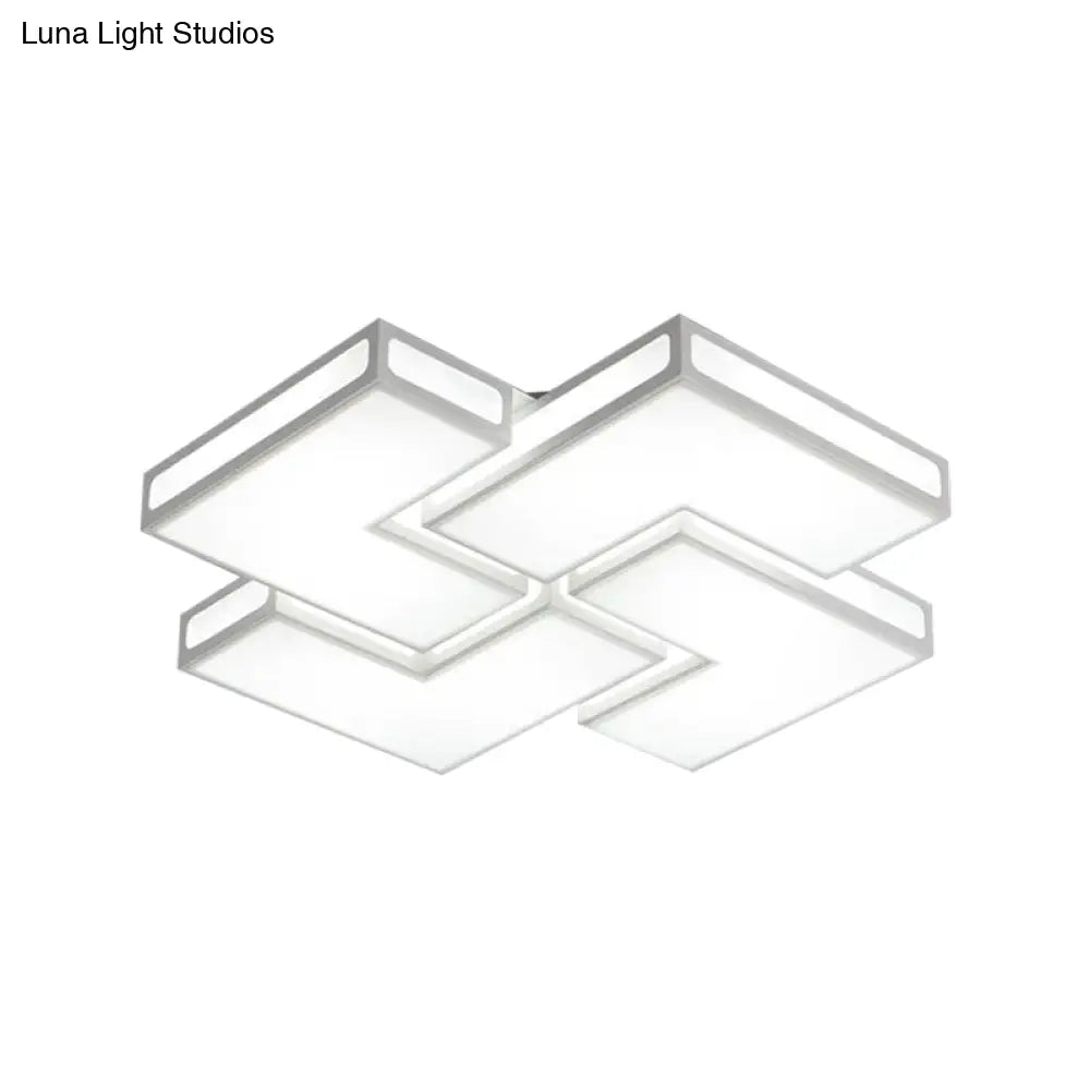 Contemporary Acrylic Led Flushmount For Adult Bedroom In White/Black