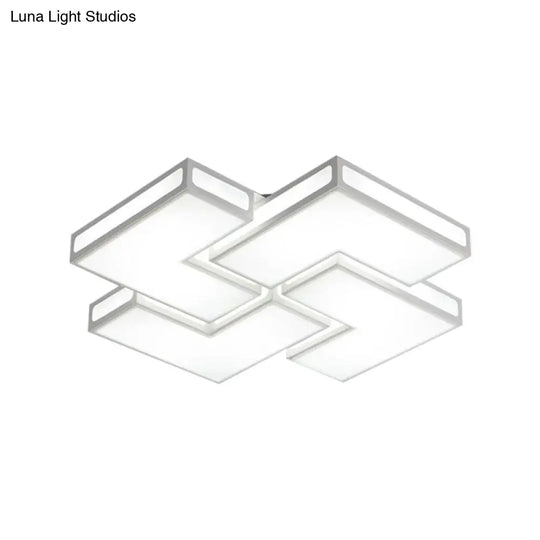 Contemporary Acrylic Led Flushmount For Adult Bedroom In White/Black