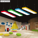 Contemporary Acrylic Led Rectangle Chandelier Light Kit For Playroom Ceiling