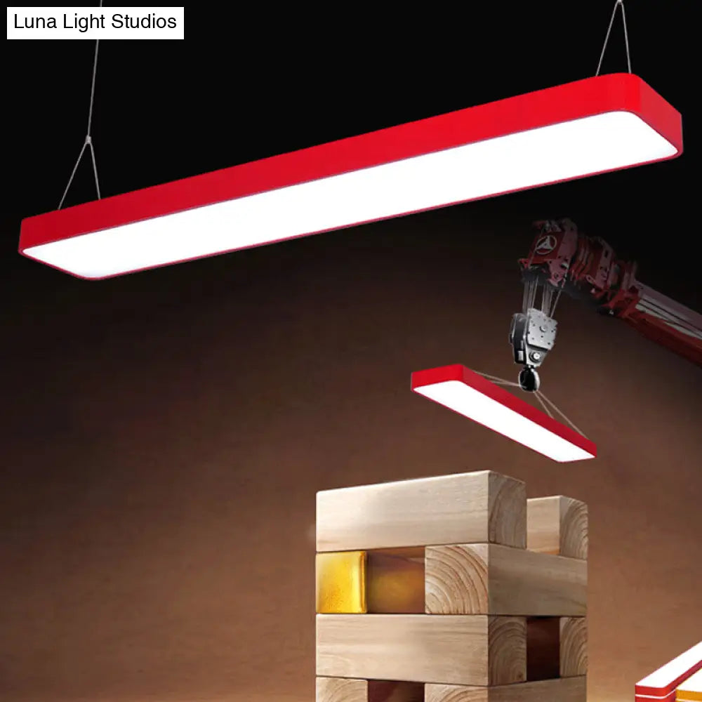 Contemporary Acrylic Led Rectangle Chandelier Light Kit For Playroom Ceiling