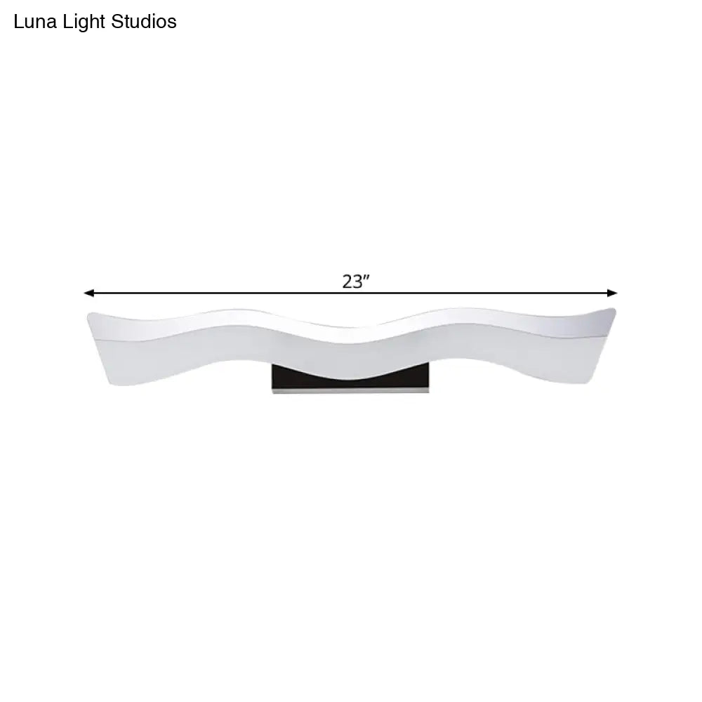 Contemporary Acrylic Led Wall Mounted Vanity Light - 17/23 Width Warm/White